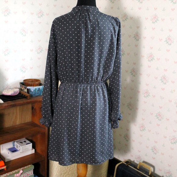 H&M Gray Polka Dot Career Dress, Size 8 - Picture 3 of 11